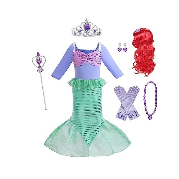 Déguisement Raiponce Disney Princess taille 5-6 ans robe violet