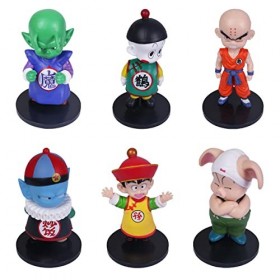 6 pièces/Ensemble Dragons-balles Piccolo Kuririn Son Gohan Tien Shinhan Chiaotzu Support Figurine modèle Jouets
