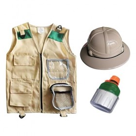 Sharplace Costume Gilet et Chapeau dexplorateur pour Enfants, Kits daventure en Plein air, Costume darrière-Cour, Jeu de r