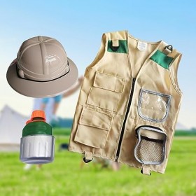 Sharplace Costume Gilet et Chapeau dexplorateur pour Enfants, Kits daventure en Plein air, Costume darrière-Cour, Jeu de r