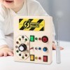 Baoblaze Panneau Occupé avec Interrupteur LED, Jeux de Cognition Montessori pour Les Tout-petits, Garçons et Filles