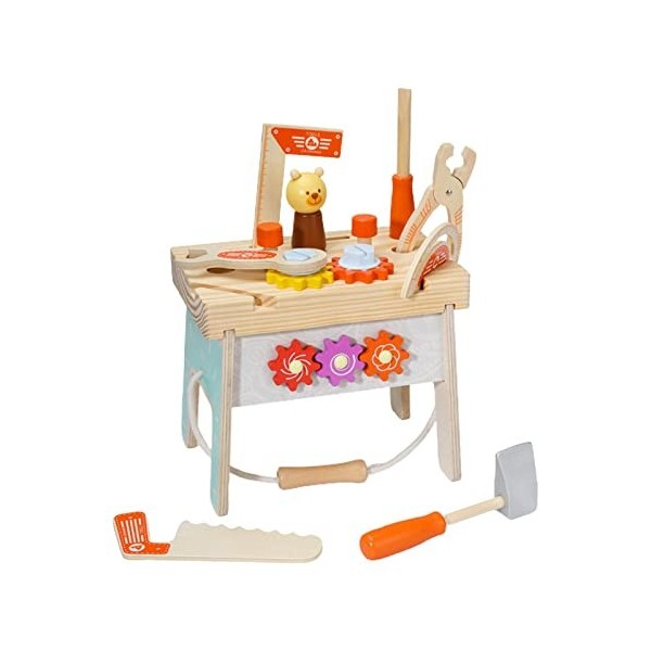 Milageto Outil de Jeu En Bois Workbench Enfants Toddlers Toy Surface Lisse Sans Bavure