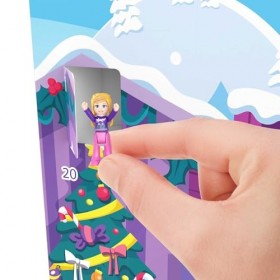 Polly Pocket Calendrier de l’Avent sur le thème de Noël en famille avec 25&nbsp;surprises, jouet pour enfant dès 4 ans, GYW07