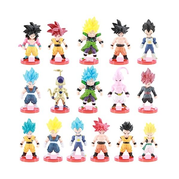 16 pièces/Ensemble Dragons-balles Son Goku Broli végéta Buu Support Figurine modèle Jouets