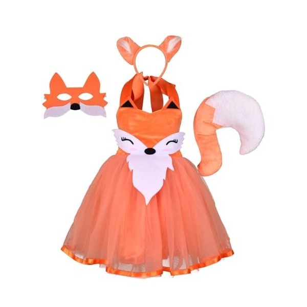 leryveo Costume de renard pour,Costume de renard confortable Tutu mignon avec oreilles bandeau queue | Accessoires mous dHal