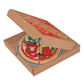 Melissa & Doug- Melissa & Doug Ensemble Kit de Pizza en Feutre | Jeux de nourriture | Premier Âge | Jouet sensoriel | 3+ | Ca
