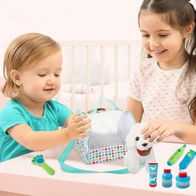 MYJIO Jeu pour Animaux Compagnie Kit médecin - Jouets vétérinaires pour Chiot,Jeu Docteur pour 3 à 6 Ans, Le Docteur Fait Sem