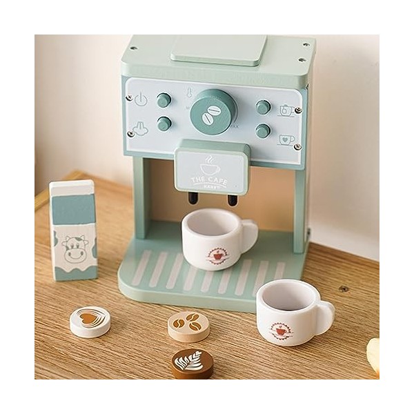 Oshhni 8 Pièces Cafetière En Accessoires de Cuisine de Jeu Encourage Le Jeu Imaginatif Machine À Espresso Playset pour Enfant