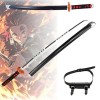 DMVWJR 76/104 Cm Jouet Épée Katana Épée en Bois Samouraï Épée Tanjiro Cosplay Anime Samurai Swords Katana, 1:1 Demon Slayer A