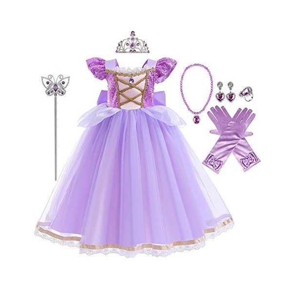 Costume De Fée Pour Fille - Ailes, Baguette, Couronne, Tutu, Bijoux - Déguisement Princesse Magique