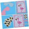 Toyvian 4 Sets Party Sticker Hawaiian Party Game Flamingo Game Sticker Enfants Flamingo Photo Decal Jeu Affiche Luau Thème Fê