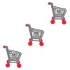 Toyvian 3 Pcs Simulation Panier Maquillage Jouets Bébé Chariot Roulant Accessoires De Table Cerveau Jouet Mini Chariot Simulé