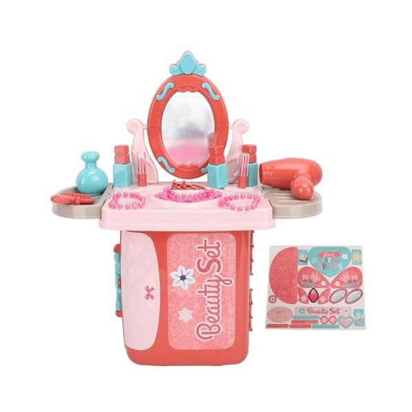 Alomejor Ensemble de vanité 3 en 1 pour Filles, Jeu de Simulation avec Valise, Ensemble de Jeu de Table de Maquillage pour En