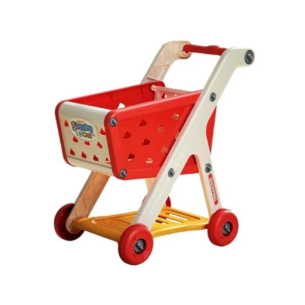 F Fityle Mini panier de courses, jouet de supermarché, facile à pousser, ensemble de jeu, chariot à main de supermarché, joue