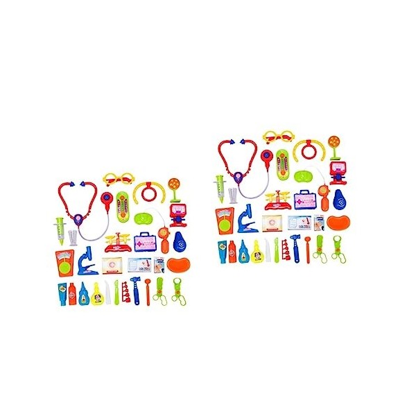 Toyvian 2Pcs Kits pour Enfants Kit DOutils pour Tout-Petits Jouets pour Tout-Petits Médecin Faire Semblant De des Jouets Jou