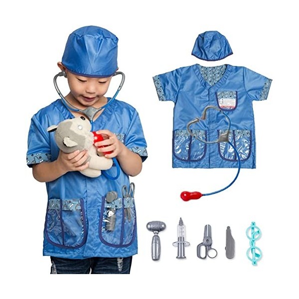 Enfant Simulé De Jeu Costumes 1 Ensemble Pilote De Vétérinaire Costume Occupation Gibier Vestiment