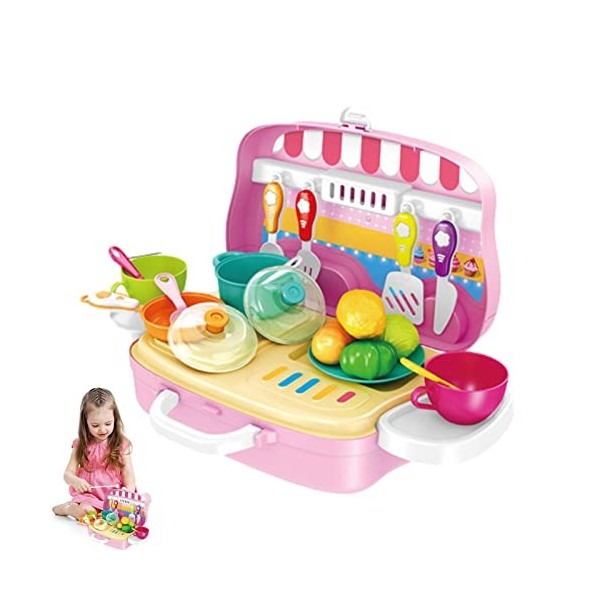 Cipliko 2 Jouets Cuisine - Jouets Cuisine avec kit Nourriture - Ustensiles Cuisine et kit Nourriture Jeu pour Enfants, garçon