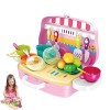 Cipliko 2 Jouets Cuisine - Jouets Cuisine avec kit Nourriture - Ustensiles Cuisine et kit Nourriture Jeu pour Enfants, garçon