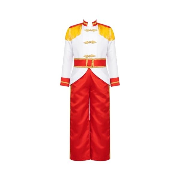 Aiihoo Enfant Garçon Déguisement Prince Costume Prince Déguisement Prince Manteau Epaulet Franges + Pantalon Ensemble Cosplay