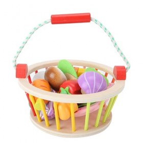 ROMACK Jouet de Coupe de Fruits, Jouets de Maison de Jeu en Bois de Haute qualité de Grande capacité pour léducation précoce