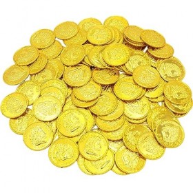 Toyvian 300 Pièces De Pièces De Monnaie en Plastique Jouets Trésor De Pirate Pièces dor Pierres Précieuses Maquillage en Vra