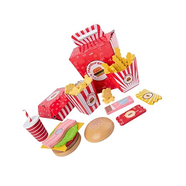 TOYANDONA 1 Set Hamburger Frites Combo Simulation Fille Jouets pour Tout-Petits Jouets De La Nativité pour Enfants Jeu De Rôl