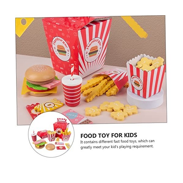 TOYANDONA 1 Set Hamburger Frites Combo Simulation Fille Jouets pour Tout-Petits Jouets De La Nativité pour Enfants Jeu De Rôl