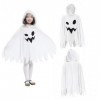 QDC Costume dHalloween pour enfant - Cape de fantôme drôle avec capuche - Manteau de cosplay pour Halloween, carnaval - Tail