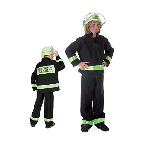 Déguisement de Pompier, en allemand Fire Fighter, Costume pour, Carnaval, de jeu Noir