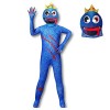 NAUXIU Rainbow Friends Costume,Costume Halloween Rainbow Friends, Enfant Déguisement Jumpsuit Bleu Monstre Cosplay,Monster Co