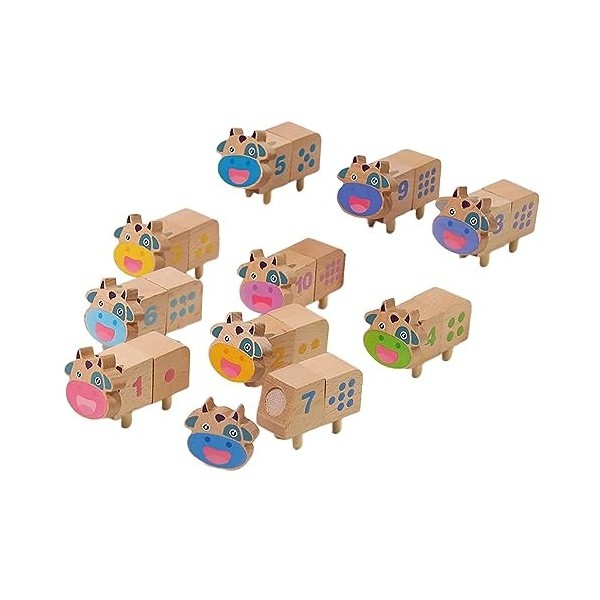 Oshhni 10 pièces Montessori jouets en bois tri empiler bloc jouets sensoriels activités dapprentissage préscolaire motricité
