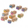 Oshhni 10 pièces Montessori jouets en bois tri empiler bloc jouets sensoriels activités dapprentissage préscolaire motricité