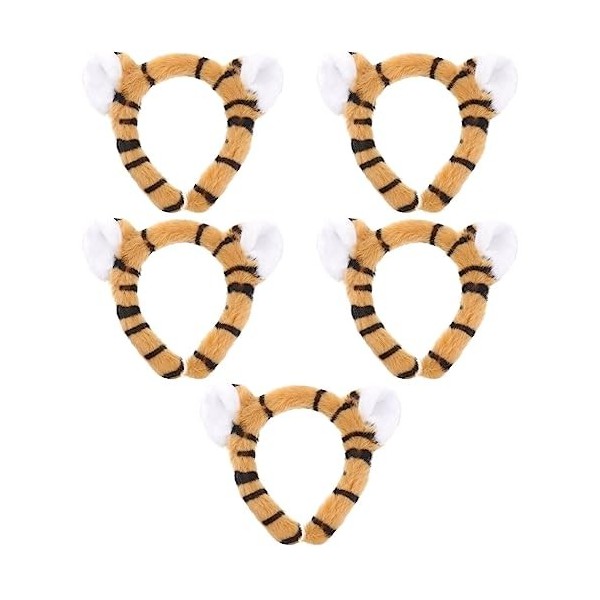 FRCOLOR Casque 4 Pièces Halloween Tigre Oreilles x Trois Dimensions Tigre En Peluche Oreille x Cheveux Cerceaux Zoo Animaux F