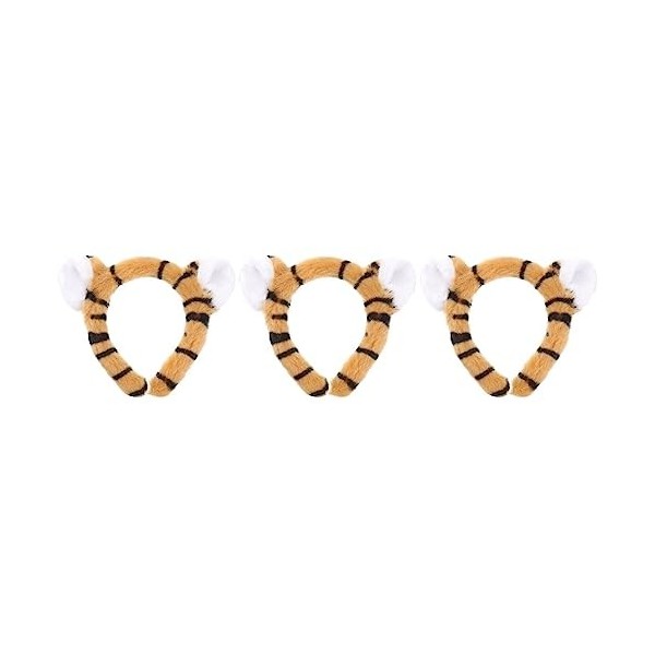 FRCOLOR Casque 4 Pièces Halloween Tigre Oreilles x Trois Dimensions Tigre En Peluche Oreille x Cheveux Cerceaux Zoo Animaux F