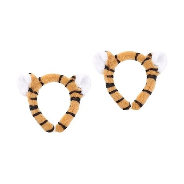 FRCOLOR Casque 4 Pièces Halloween Tigre Oreilles x Trois Dimensions Tigre En Peluche Oreille x Cheveux Cerceaux Zoo Animaux F