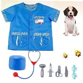 TOYANDONA Enfants Costumes Halloween Costumes Cosplay Vétérinaire Vêtements Ensemble Enfants Vétérinaire Costume Vétérinaire 