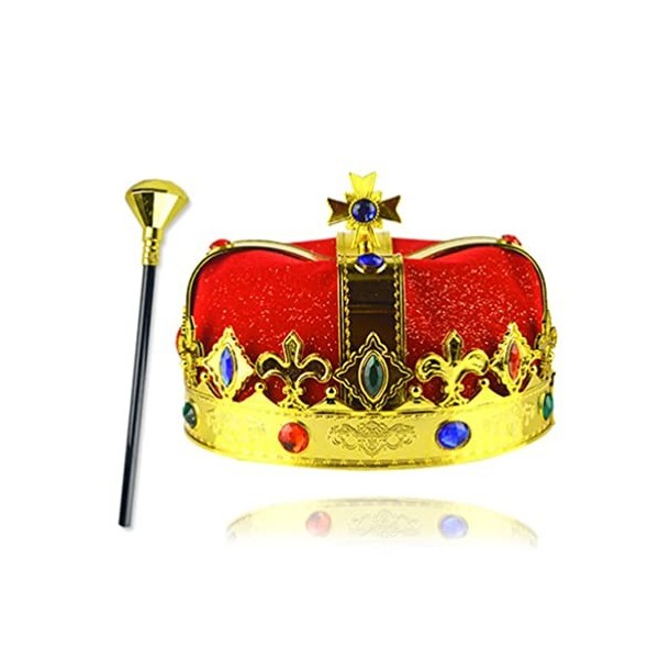 NUOLUX 2Pcs King Crown Et Sceptre Royal King Crowns and Princess Crown Queen Costume Accessoires Habiller Le Jeu de Rôles pou