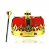 NUOLUX 2Pcs King Crown Et Sceptre Royal King Crowns and Princess Crown Queen Costume Accessoires Habiller Le Jeu de Rôles pou