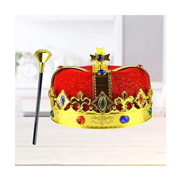 NUOLUX 2Pcs King Crown Et Sceptre Royal King Crowns and Princess Crown Queen Costume Accessoires Habiller Le Jeu de Rôles pou