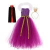 IMEKIS Costume dHalloween pour Enfant Fille Reine Blanche-Neige Sorcière Maléfique Déguisement Fantaisie Cosplay Tutu Access