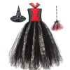 IMEKIS Costume dHalloween pour Enfant Fille Reine Blanche-Neige Sorcière Maléfique Déguisement Fantaisie Cosplay Tutu Access