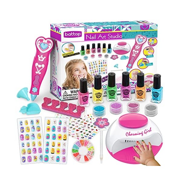 LemonDream Vernis Enfant Cadeau Fille 7 8 9 10 11 12 Ans Kit Manucure Enfant Ongles Enfant Fille Jouet Fille Maquillage pour 