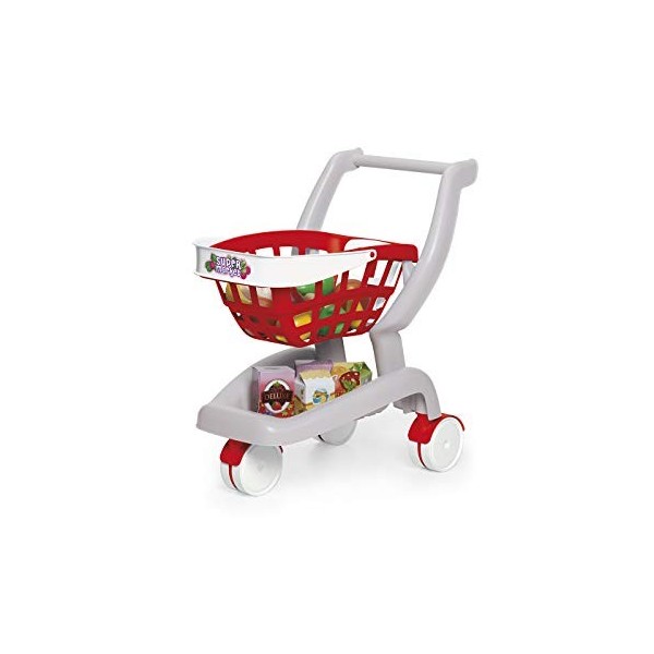 Chicos - 2en1 Chariot + Panier de Supermarché. Jeu dImitation pour Enfant. 18 Accessoires Inclus. +36 Mois 84158 