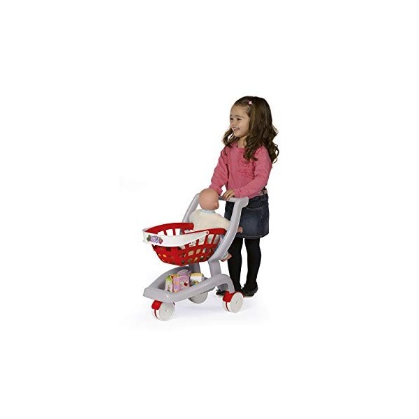 Chicos - 2en1 Chariot + Panier de Supermarché. Jeu dImitation pour Enfant. 18 Accessoires Inclus. +36 Mois 84158 