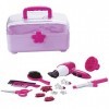 CLEMENT CLEMENTINE - Set de Coiffure - Jeu dImitation - 102111 - Rose - Plastique - Métier - Coiffeur - Jouet Enfant - Piles