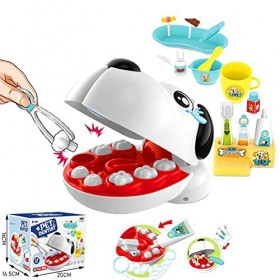 Kit de Jouet de Dentiste pour Chien de Compagnie, Jeu de Rôle de Jeu de Rôle de Docteur, Jouet de Dent Tirée avec des Outils,