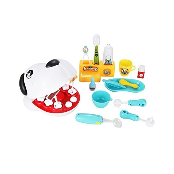 Kit de Jouet de Dentiste pour Chien de Compagnie, Jeu de Rôle de Jeu de Rôle de Docteur, Jouet de Dent Tirée avec des Outils,