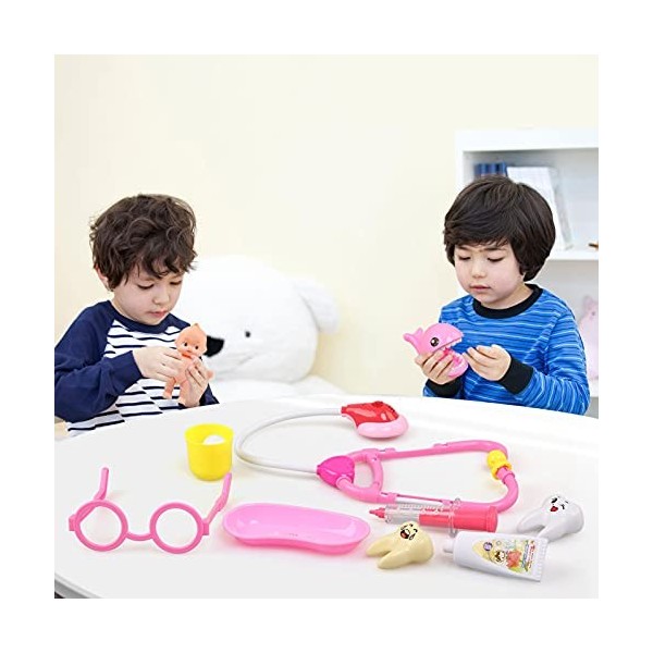 BelleStyle kit de Médecin Jouets, 43 Pièces Docteur Jouet Enfant, Déguisement de Docteur Rôle Jouets du Docteur pour Fille Ga