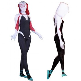MUNHOZ Enfants Cosplay Spider Gwen Costume filles jeu de rôle Spidey Costumes femme Spandex Halloween body enfant déguisement
