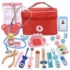 Gobesty Malette Docteur Enfant Jouet avec Stéthoscope et Beaucoup d’Autres Accessoires, 25 Pièces Kit du Docteur Médicale Jou